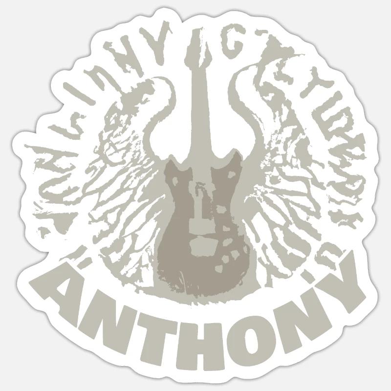 Guitare Anthony - Sticker taille S (10 x 10 cm) - blanc mat