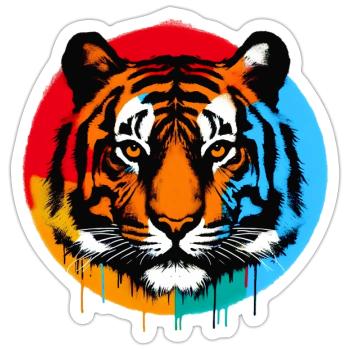 Tiger - Sticker Größe S (10 x 10 cm) - Mattweiß - Vorne