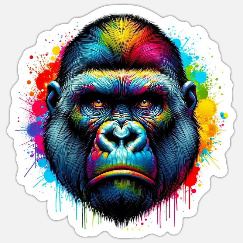 Gorilla - Sticker size S (10 x 10 cm) - white matte