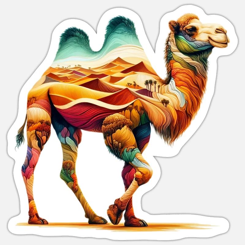 Kamel - Sticker Größe S (10 x 10 cm) - Mattweiß