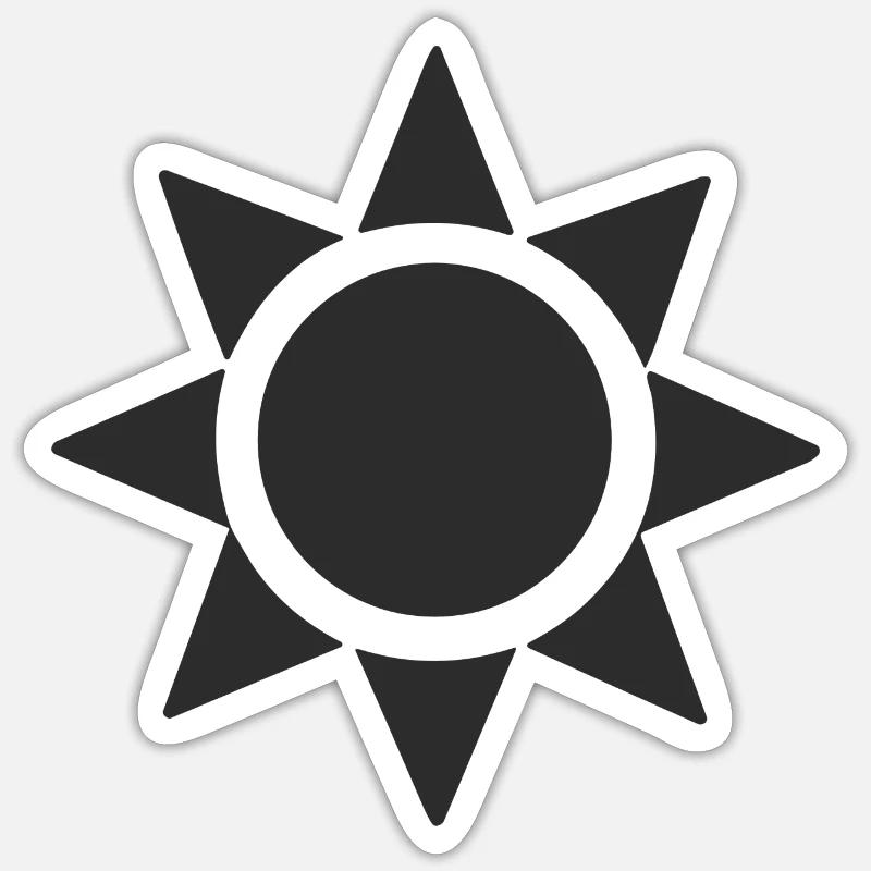 Abstrait Soleil Soleil Art abstrait - Sticker taille S (10 x 10 cm) - blanc mat