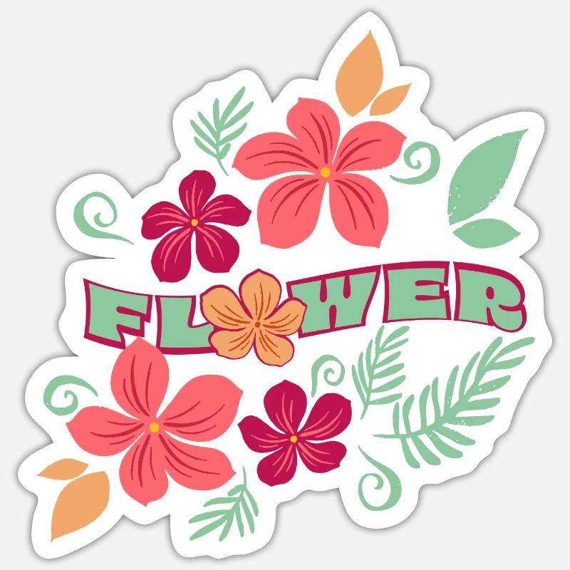 Flower - Sticker taille S (10 x 10 cm) - blanc mat