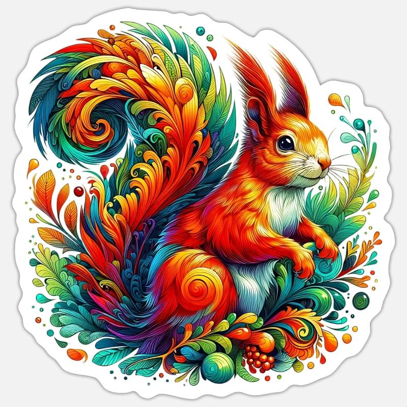Squirrel - Sticker size S (10 x 10 cm) - white matte