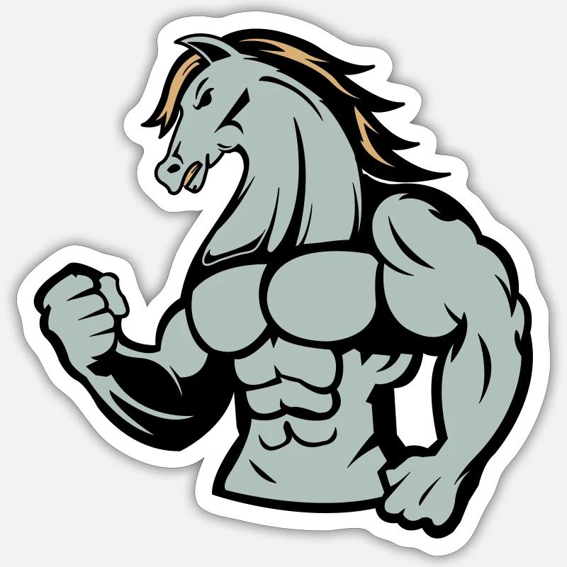 pferd stark - Sticker Größe S (10 x 10 cm) - Mattweiß