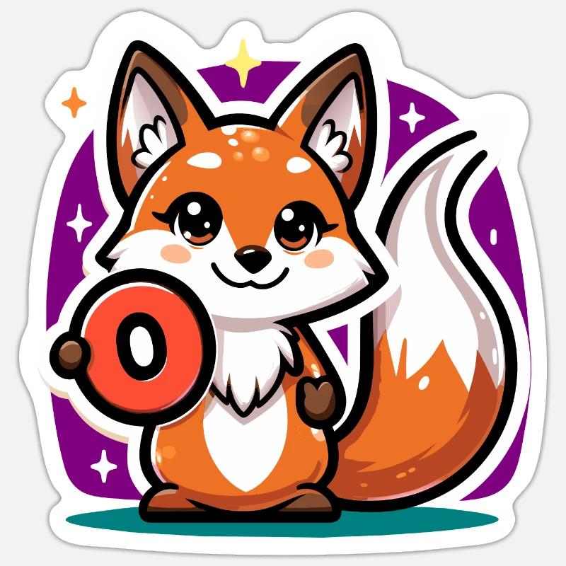 Adorable Zero No More Fox Sticker size S (10 x 10 cm)
