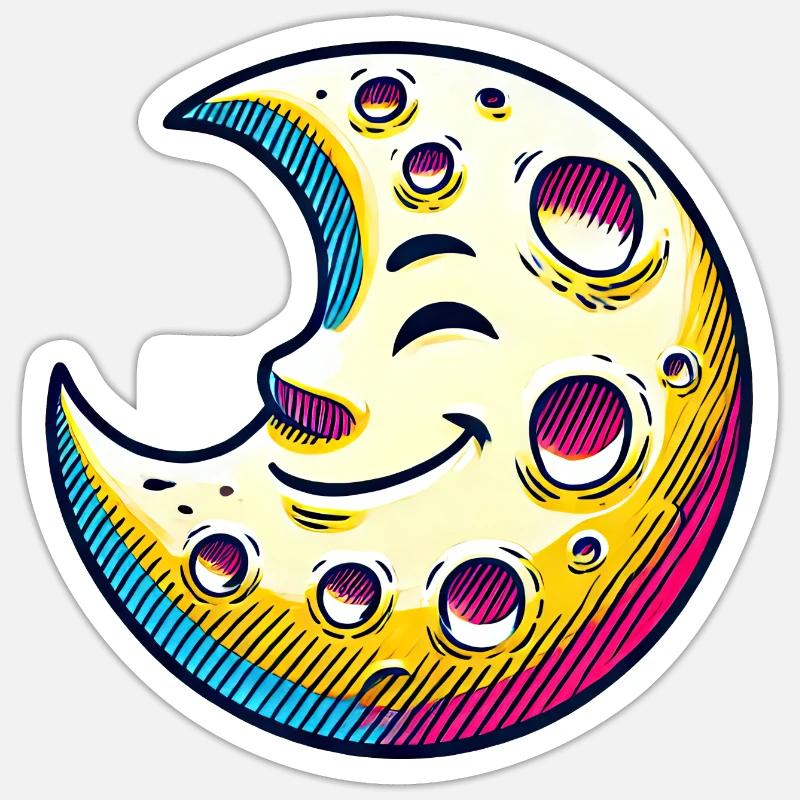 Lune amicale Sticker taille S (10 x 10 cm)