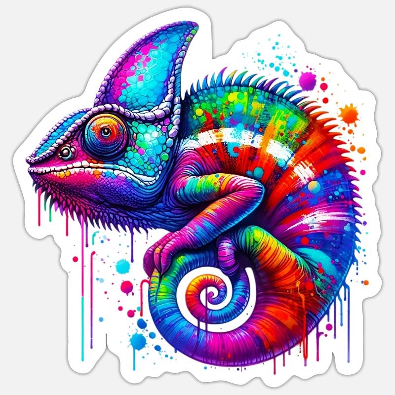 Chameleon - Sticker size S (10 x 10 cm) - white matte