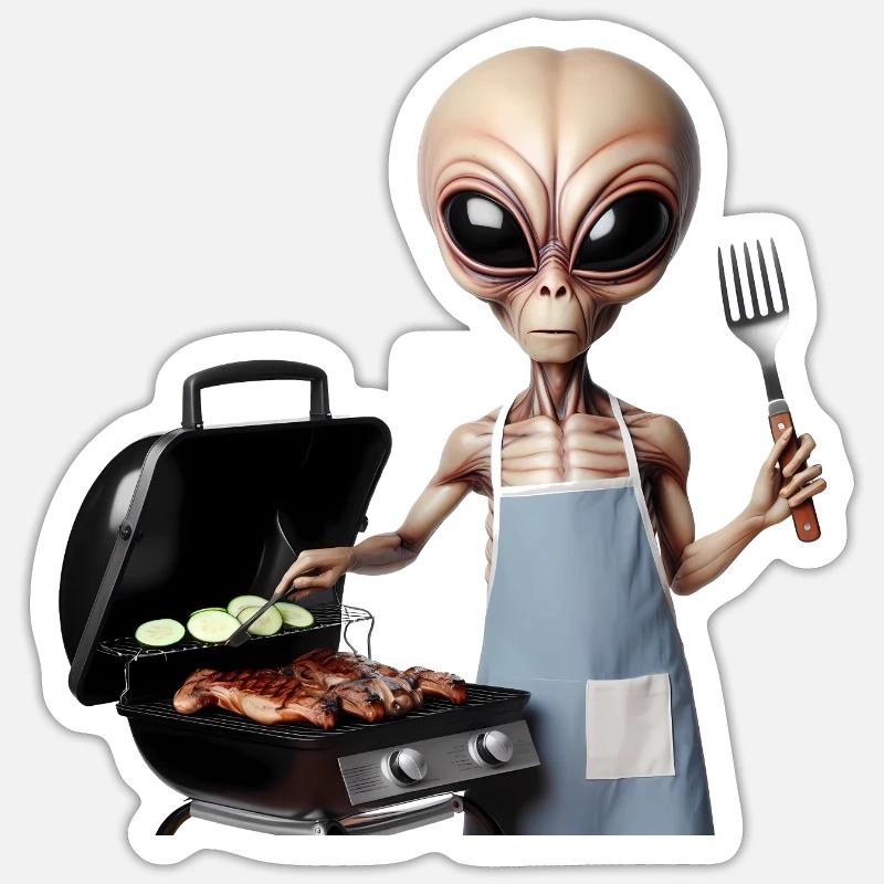 Alien Koch - Sticker taille S (10 x 10 cm) - blanc mat