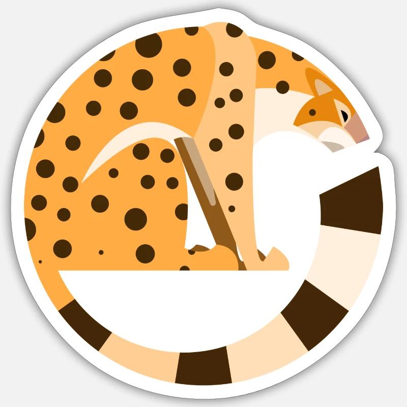 Léopard - Sticker taille S (10 x 10 cm) - blanc mat