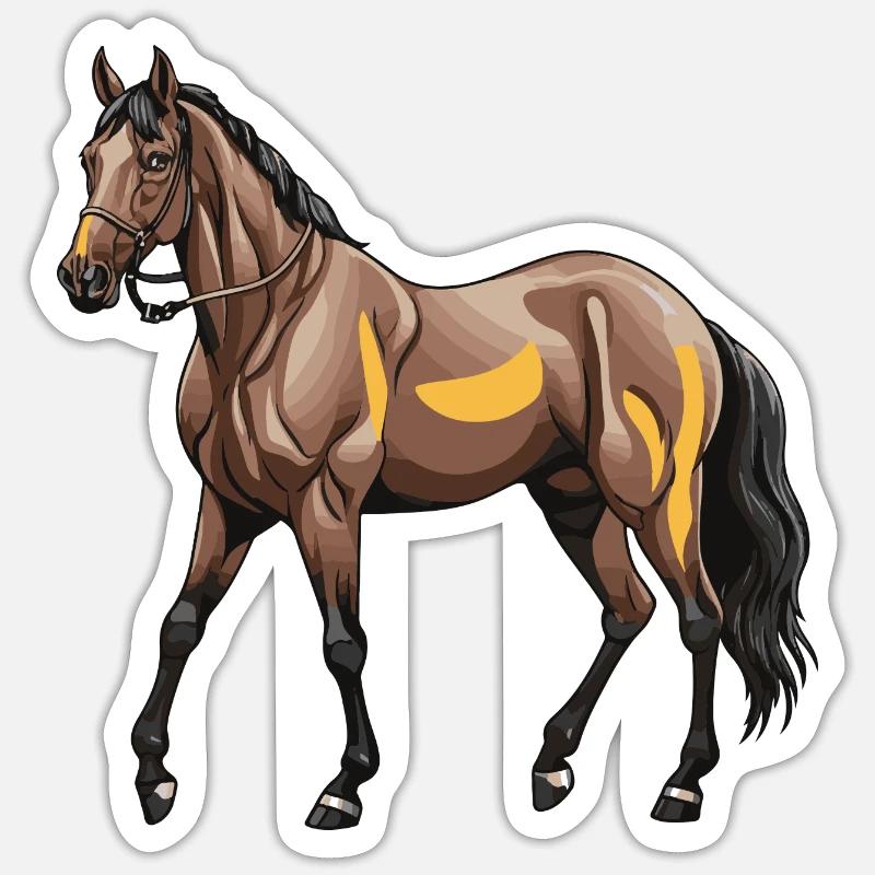 Pferd Tier - Sticker Größe S (10 x 10 cm) - Mattweiß