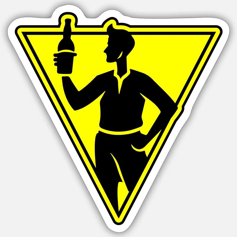 Drinking beer - Sticker size S (10 x 10 cm) - white matte