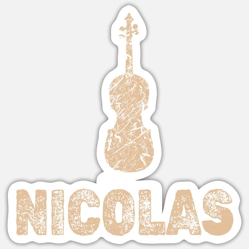 Nicolas - Sticker taille S (10 x 10 cm) - blanc mat