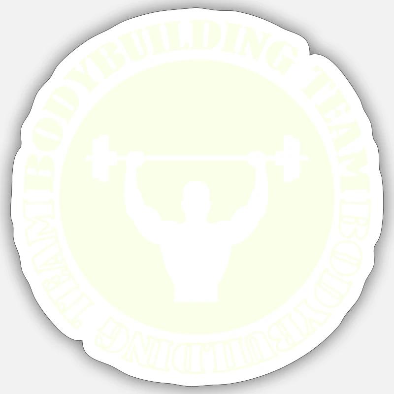 Équipe de musculation 01 - Sticker taille S (10 x 10 cm) - blanc mat