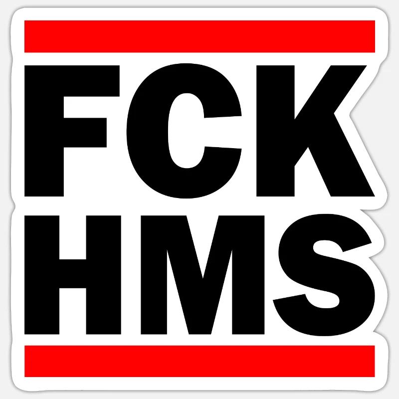 Fck hms - Sticker size S (10 x 10 cm) - white matte
