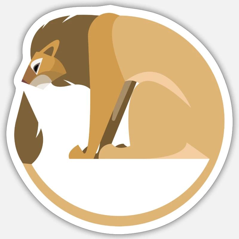 Lion - Sticker taille S (10 x 10 cm) - blanc mat