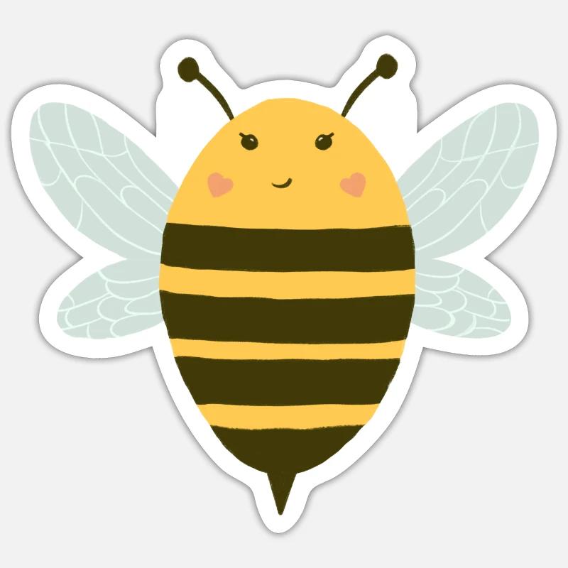 Bee - Sticker size S (10 x 10 cm) - white matte