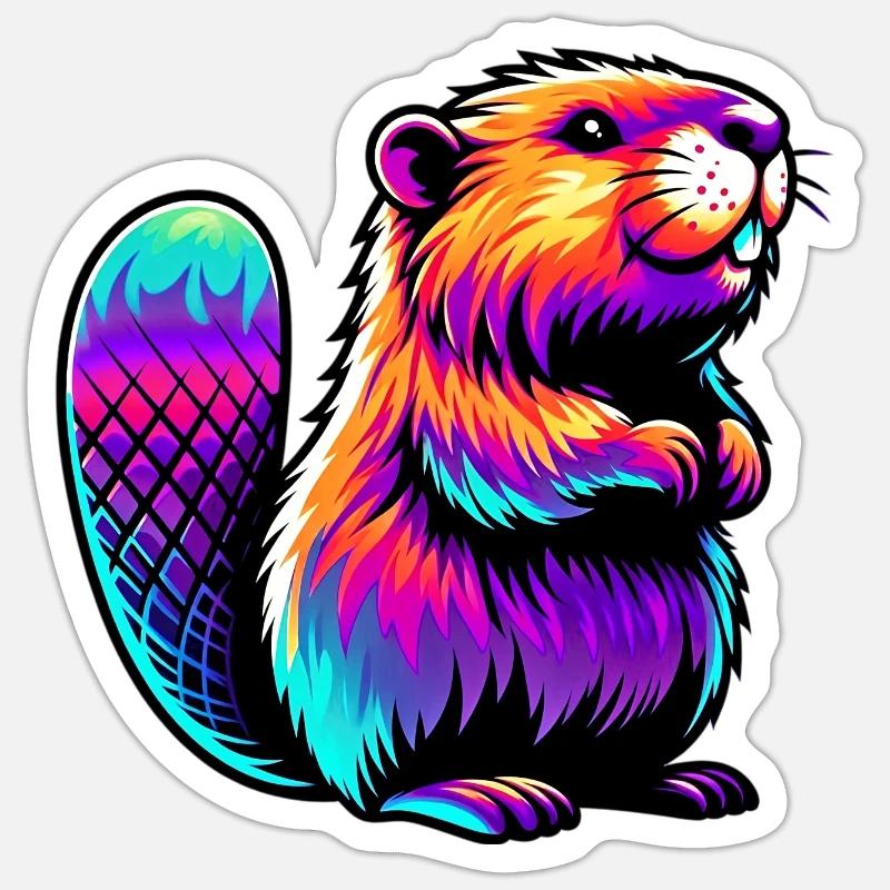 Bieber - Sticker Größe S (10 x 10 cm) - Mattweiß