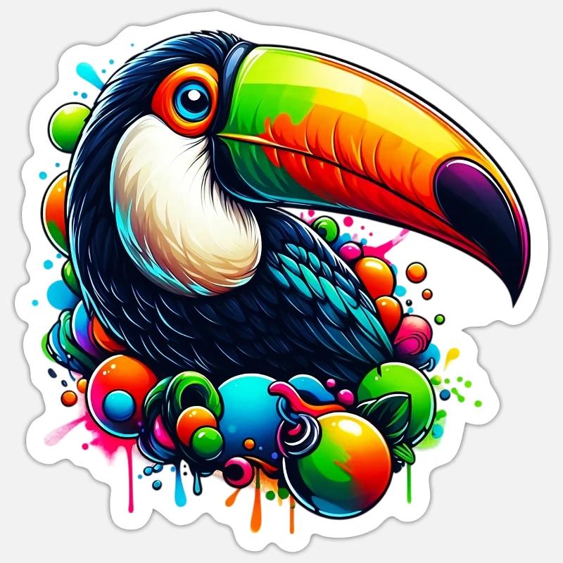 Toucan - Sticker size S (10 x 10 cm) - white matte