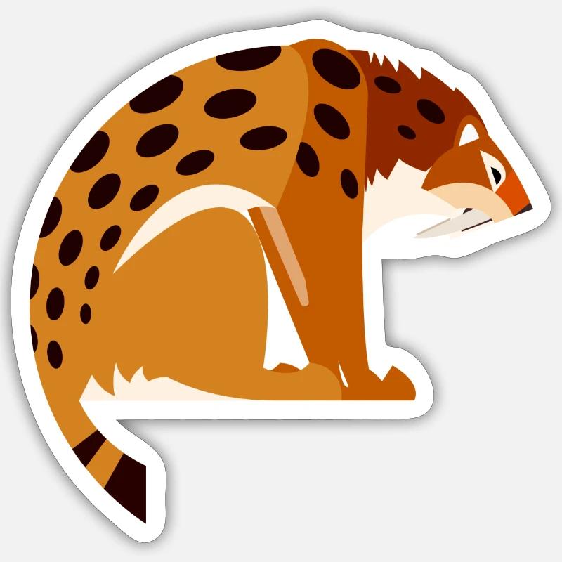 smilodon1 - Sticker Größe S (10 x 10 cm) - Mattweiß