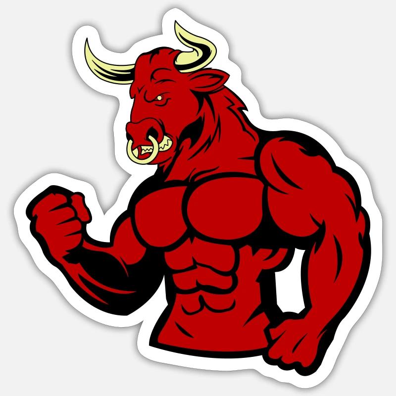 taureau - Sticker taille S (10 x 10 cm) - blanc mat