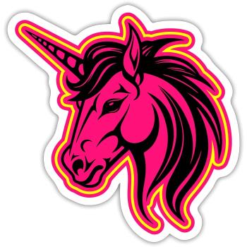 Unicorn Head - Sticker size S (10 x 10 cm) - white matte - Front