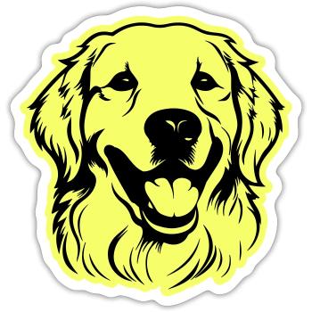 Golden Retriever Dog Head - Sticker size S (10 x 10 cm) - white matte - Front