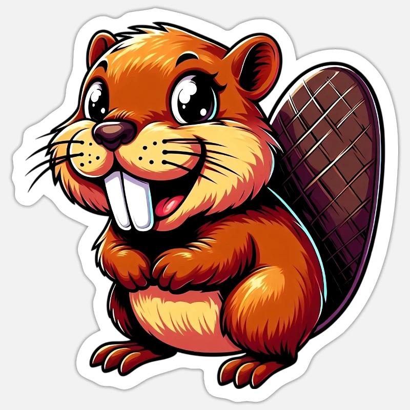 Beaver - Sticker size S (10 x 10 cm) - white matte