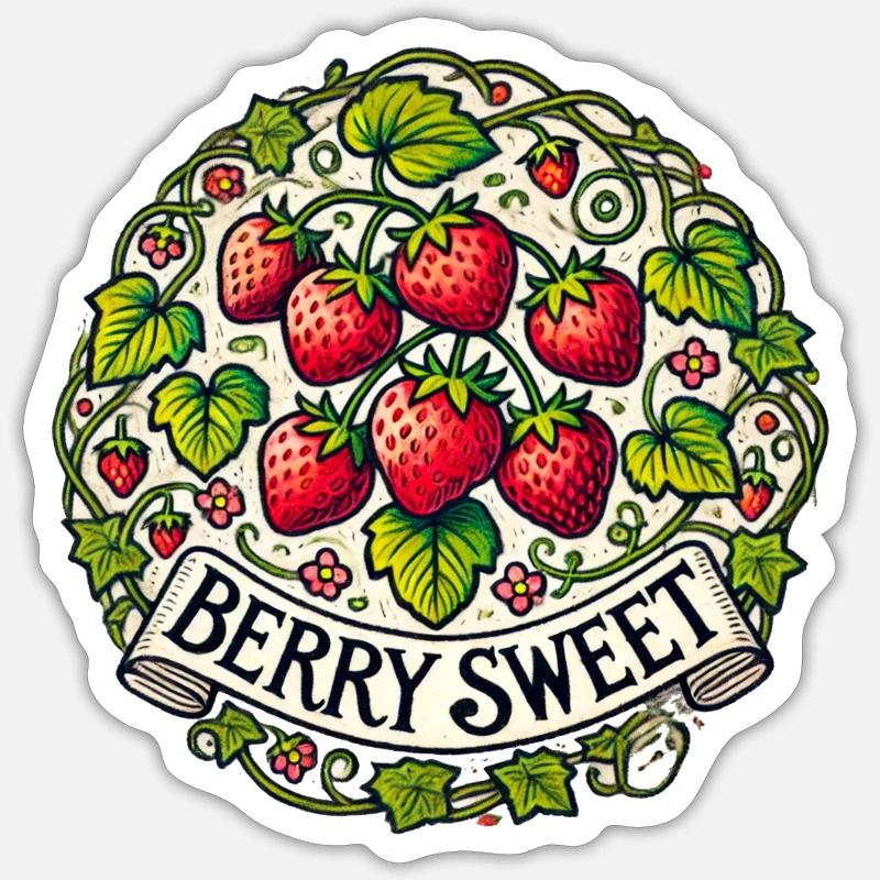 Baies sucrées - Sticker taille S (10 x 10 cm) - blanc mat
