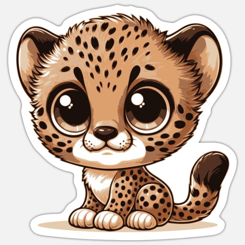 Bébé guépard Sticker taille S (10 x 10 cm)
