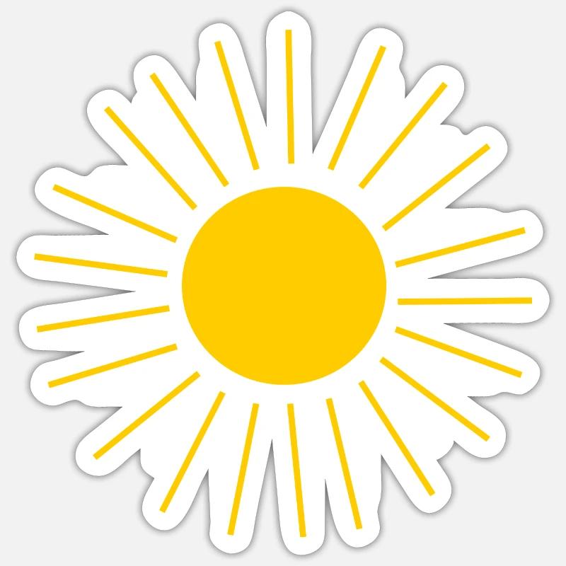 Soleil Vacances d’été Plage - Sticker taille S (10 x 10 cm) - blanc mat