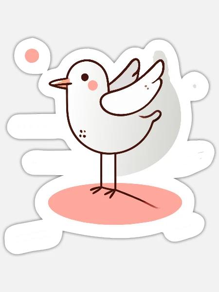 Möwe - Sticker Größe S (10 x 10 cm) - Mattweiß