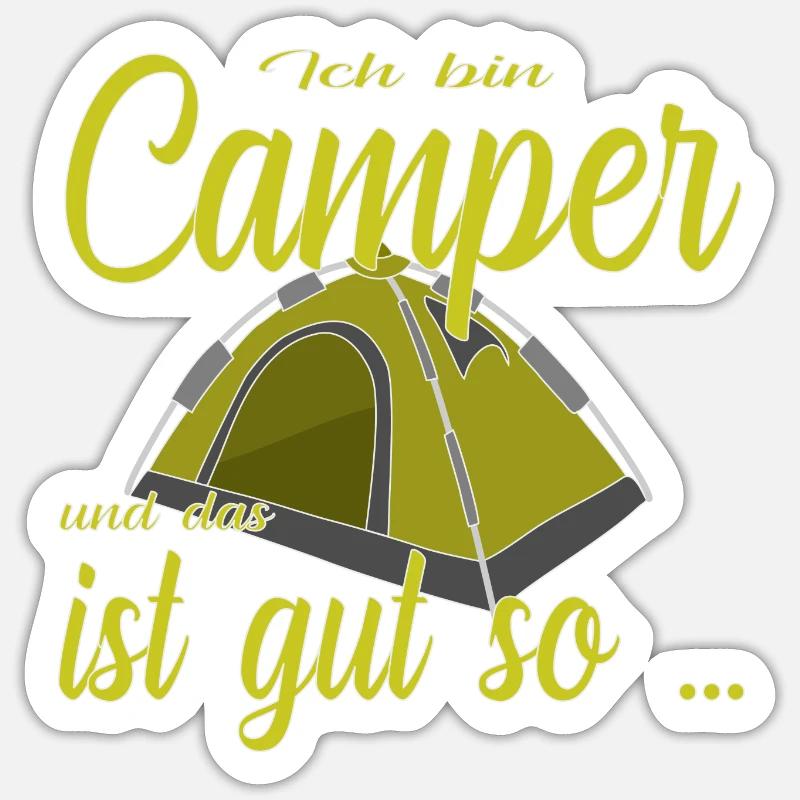 Ich bin Camper - Sticker Größe S (10 x 10 cm) - Mattweiß