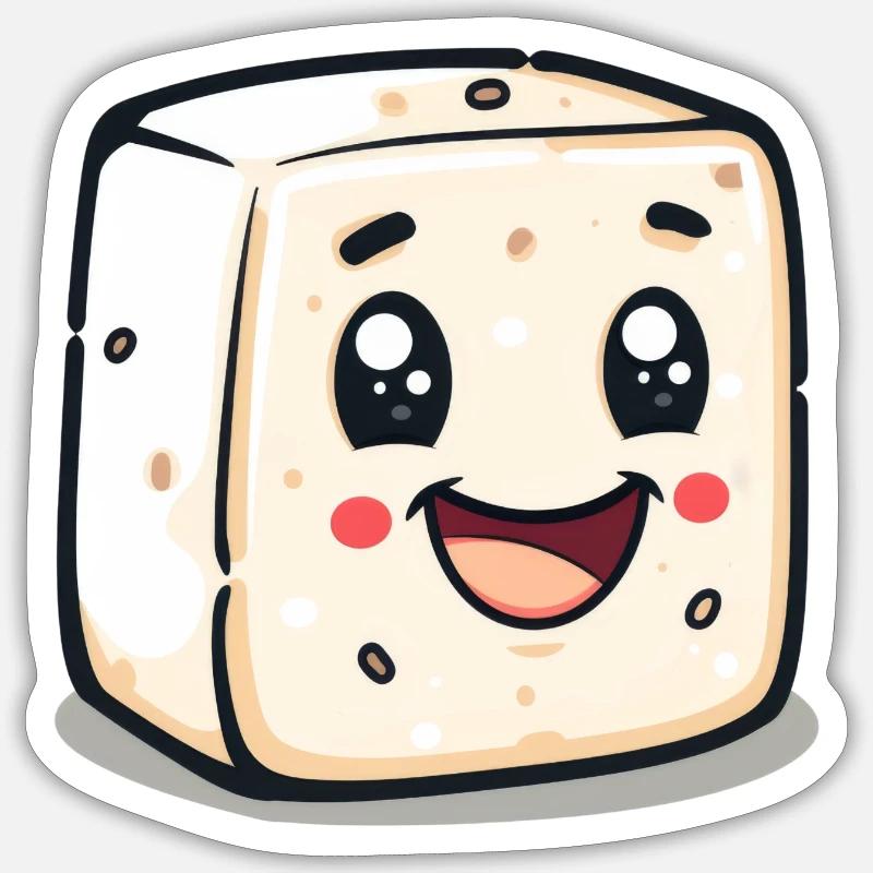 Süßer Marshmallow Comic Sticker Größe S (10 x 10 cm)