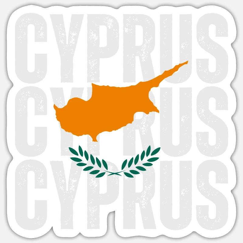 Drapeau chypriote, fierté chypriote - Sticker taille S (10 x 10 cm) - blanc mat