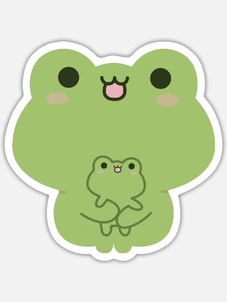 Frosch-Liebe - Sticker Größe S (10 x 10 cm) - Mattweiß