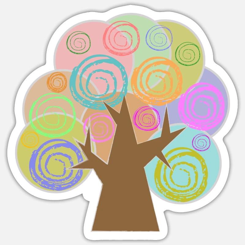 Tree Minimalist - Sticker size S (10 x 10 cm) - white matte