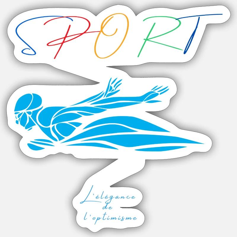 Natation - Sticker taille S (10 x 10 cm) - blanc mat