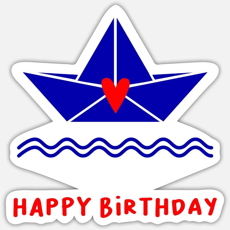 HAPPY BIRTHDAY. JOYEUX ANNIVERSAIRE. ANNIVERSAIRE. - Sticker taille S (10 x 10 cm) - blanc mat