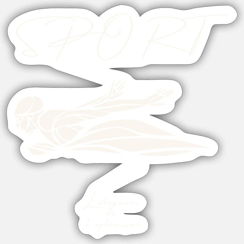 Natation papillon - Sticker taille S (10 x 10 cm) - blanc mat