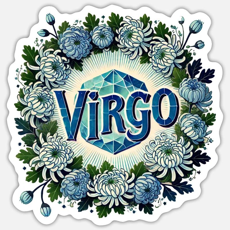 Jungfrau - Sticker Größe S (10 x 10 cm) - Mattweiß