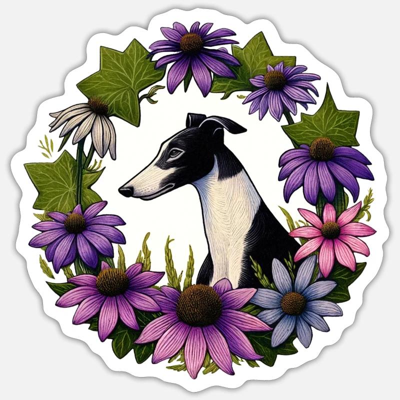 Lévrier Sticker taille S (10 x 10 cm)