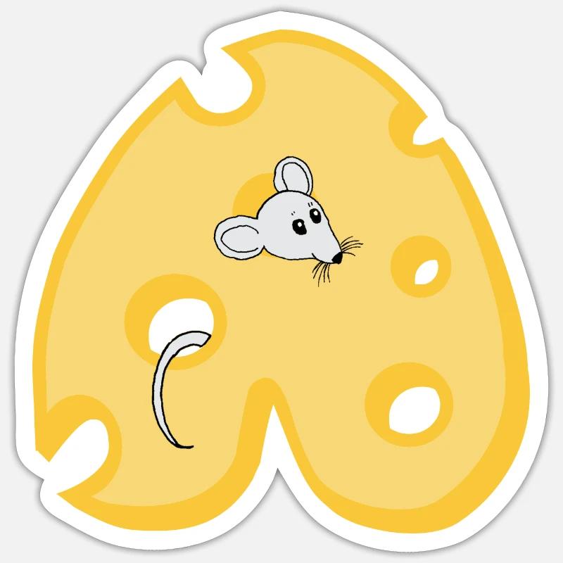 Fromage A - Sticker taille S (10 x 10 cm) - blanc mat