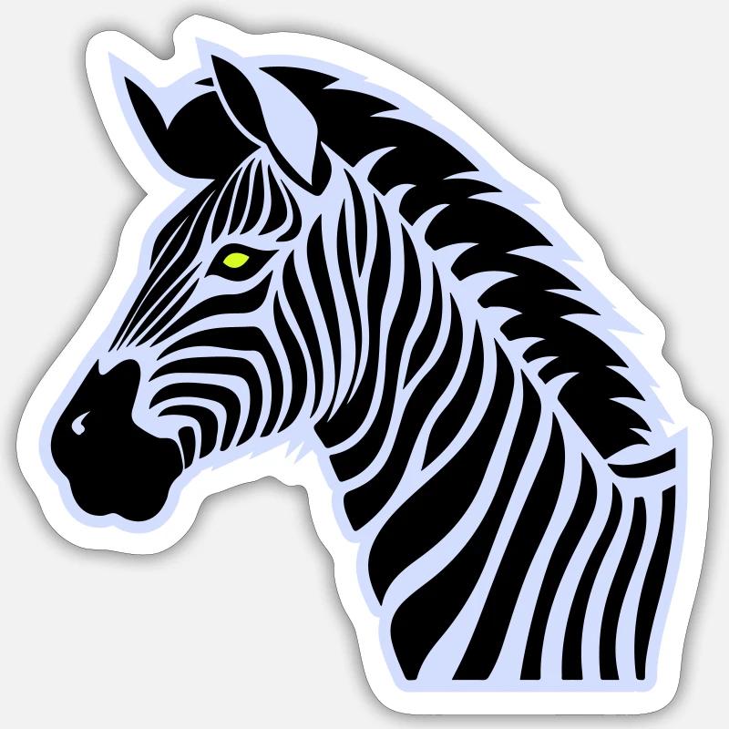 zebra - Sticker Größe S (10 x 10 cm) - Mattweiß