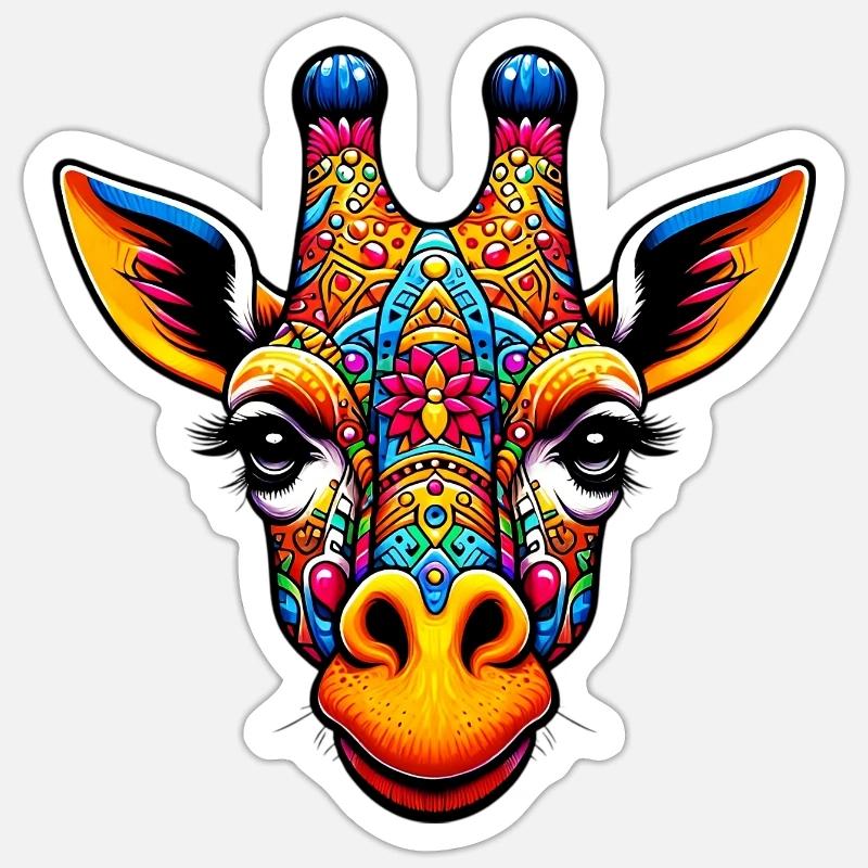 Giraffe - Sticker Größe S (10 x 10 cm) - Mattweiß