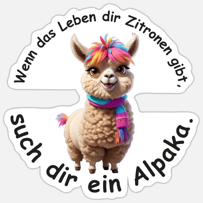 Such dir ein Alpaka Sticker Größe S (10 x 10 cm)