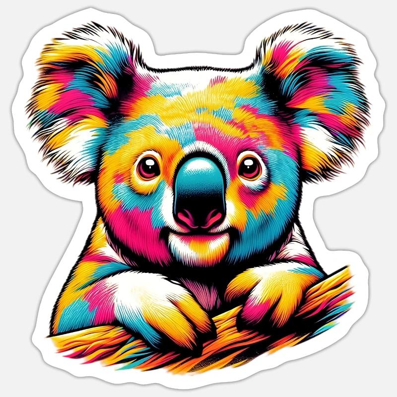 Koala - Sticker taille S (10 x 10 cm) - blanc mat