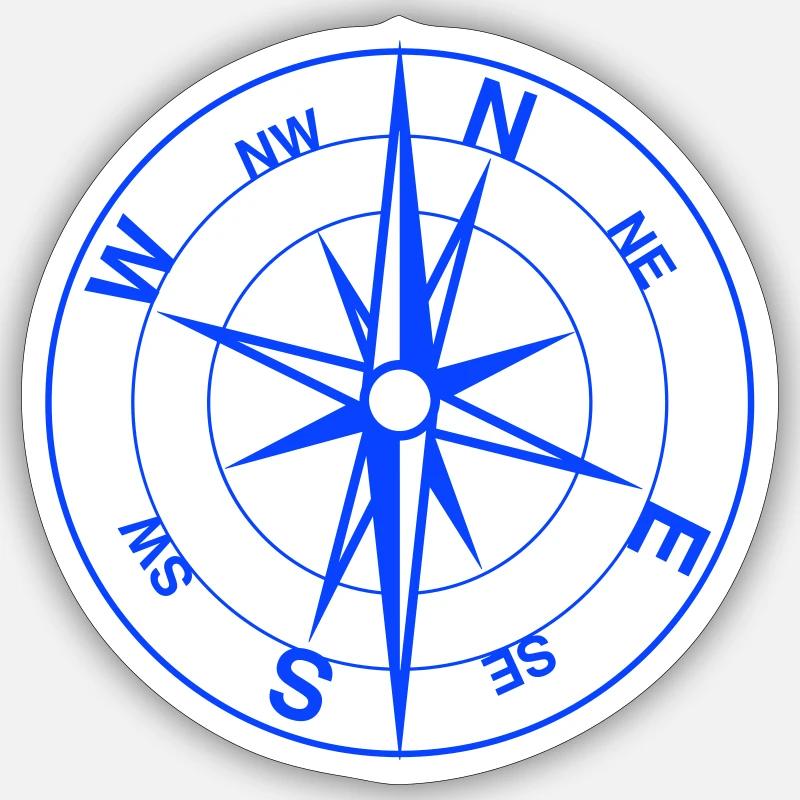 Compass 1 - Sticker size S (10 x 10 cm) - white matte
