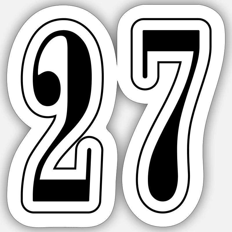 27 Number symbol - Sticker size S (10 x 10 cm) - white matte