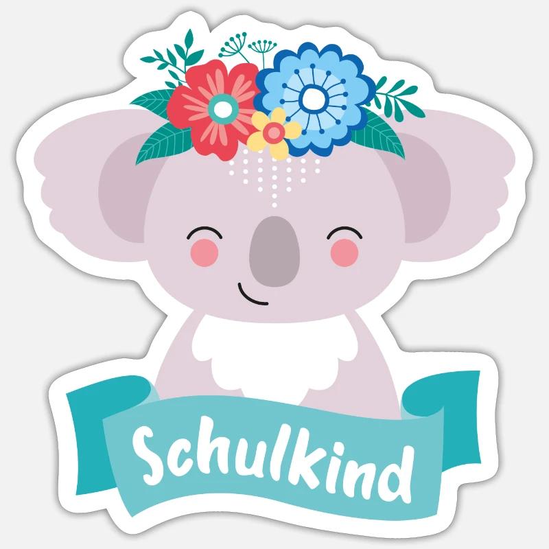Écolier Koala - Sticker taille S (10 x 10 cm) - blanc mat