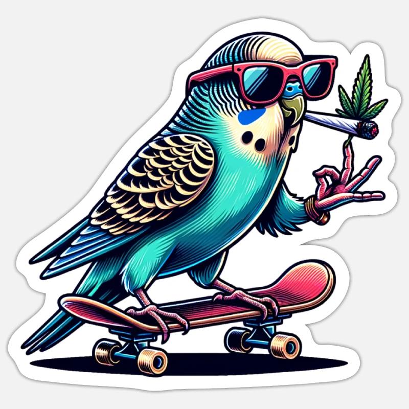 Perruche flagrante Sticker taille S (10 x 10 cm)